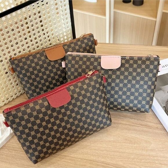 Women Mini Vegan Leather Print Monogram Crossbody Bag - Picture 4 of 10